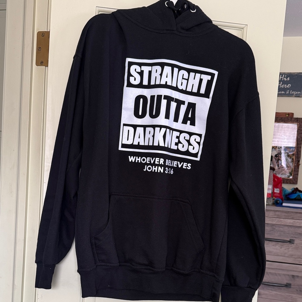 Black Graphic Hoodie with Bold Print